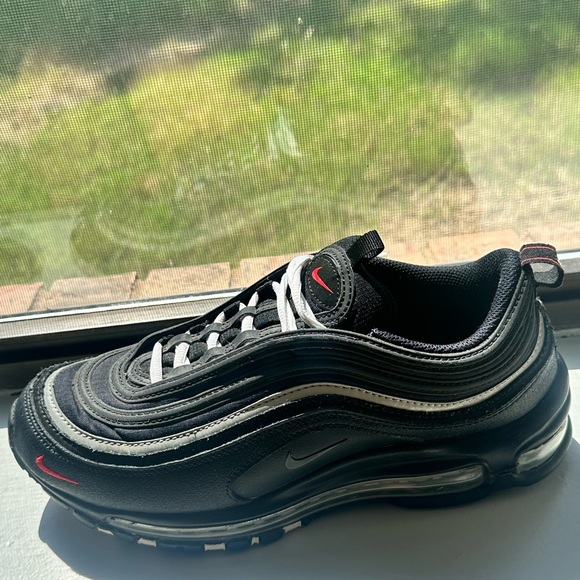 Men’s Nike Air Max 97 black sport red in size 8.5 - Picture 2 of 6